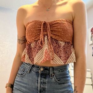 Strapless multi color crop